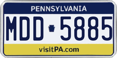 PA license plate MDD5885
