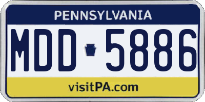 PA license plate MDD5886