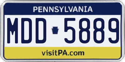 PA license plate MDD5889
