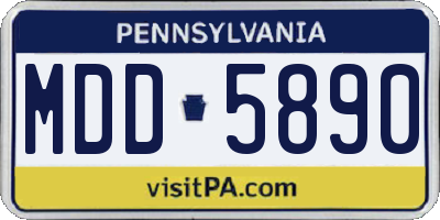 PA license plate MDD5890