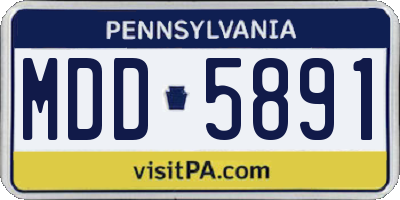 PA license plate MDD5891