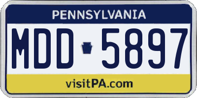 PA license plate MDD5897