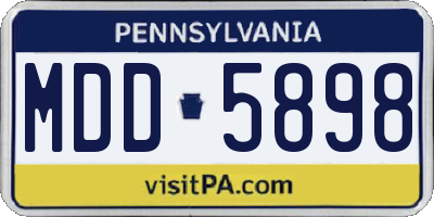 PA license plate MDD5898