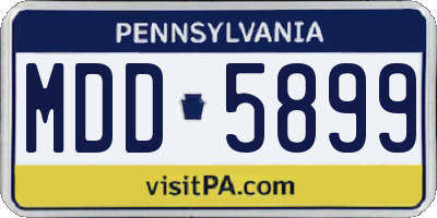 PA license plate MDD5899
