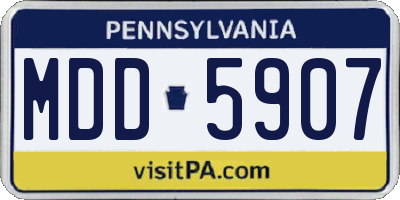 PA license plate MDD5907