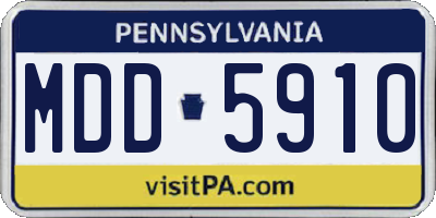 PA license plate MDD5910