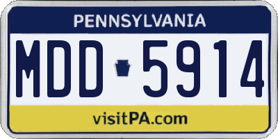 PA license plate MDD5914