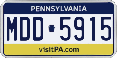 PA license plate MDD5915