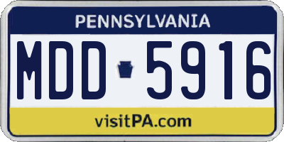 PA license plate MDD5916