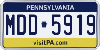 PA license plate MDD5919