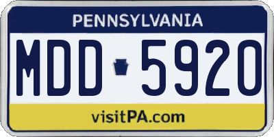 PA license plate MDD5920