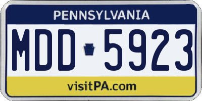 PA license plate MDD5923