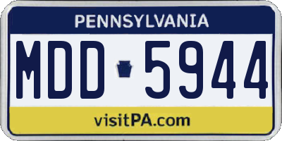 PA license plate MDD5944