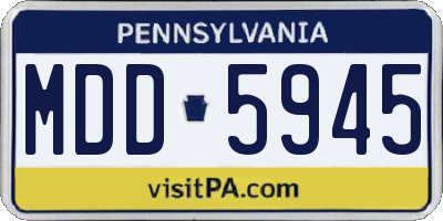 PA license plate MDD5945