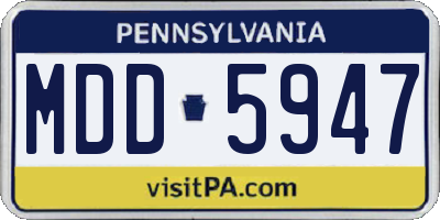 PA license plate MDD5947