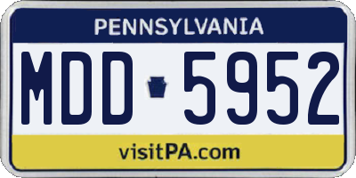 PA license plate MDD5952