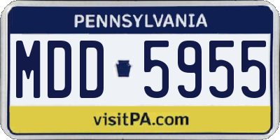 PA license plate MDD5955