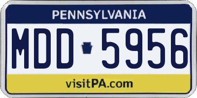 PA license plate MDD5956
