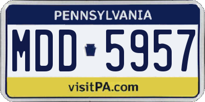 PA license plate MDD5957