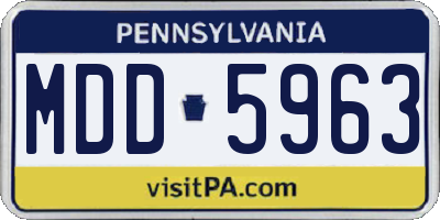 PA license plate MDD5963