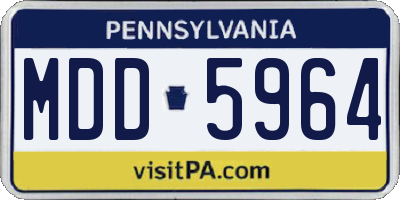 PA license plate MDD5964