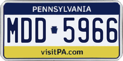PA license plate MDD5966