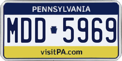PA license plate MDD5969