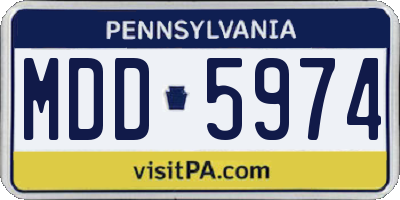 PA license plate MDD5974