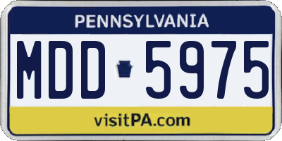 PA license plate MDD5975
