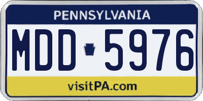 PA license plate MDD5976