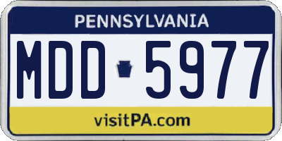 PA license plate MDD5977