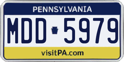 PA license plate MDD5979