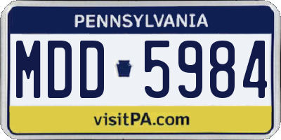 PA license plate MDD5984