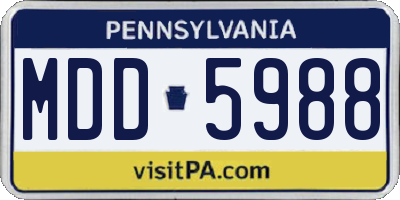PA license plate MDD5988