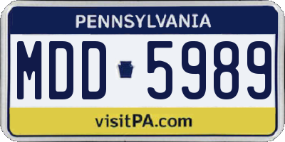 PA license plate MDD5989