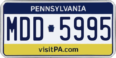PA license plate MDD5995