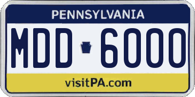 PA license plate MDD6000