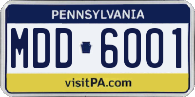 PA license plate MDD6001