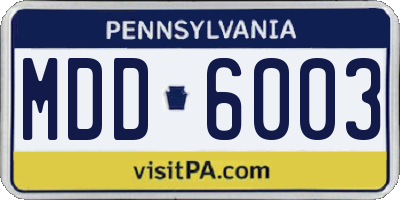 PA license plate MDD6003