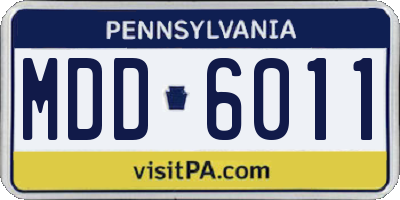 PA license plate MDD6011