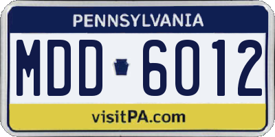 PA license plate MDD6012