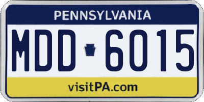 PA license plate MDD6015