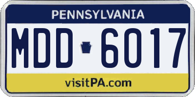 PA license plate MDD6017