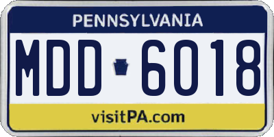 PA license plate MDD6018