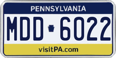 PA license plate MDD6022