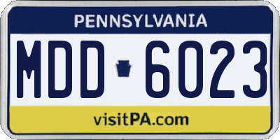 PA license plate MDD6023