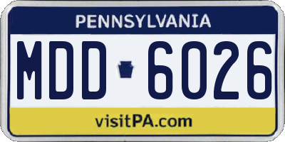 PA license plate MDD6026