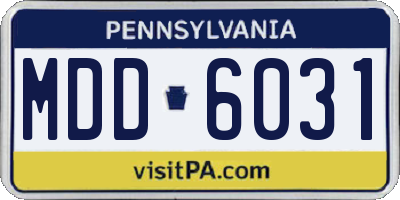 PA license plate MDD6031
