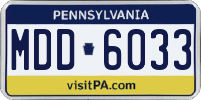 PA license plate MDD6033