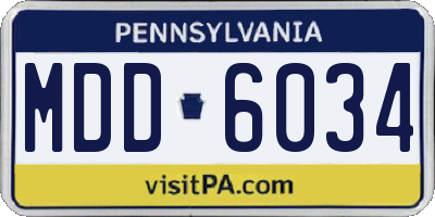 PA license plate MDD6034